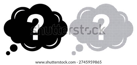 Question mark thought bubble icon. Thinking cloud sign. Problem solving concept. Idea sign