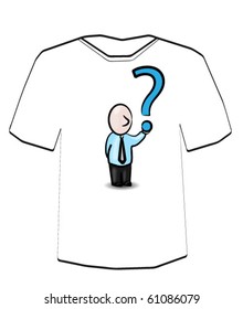 Question mark. T-shirt design template. Editable