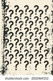 Question mark typographical grunge vintage style poster. Retro vector illustration.