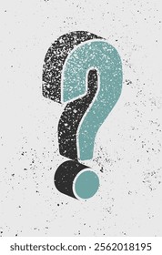 Question mark typographical grunge vintage style poster design. Retro vector illustration.