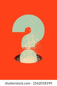 Question mark typographical grunge vintage style poster design. Retro vector illustration.
