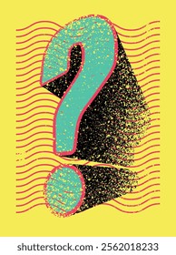 Question mark typographical grunge vintage style poster design. Retro vector illustration.