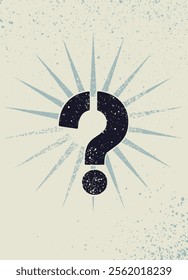 Question mark typographical grunge vintage style poster design. Retro vector illustration.