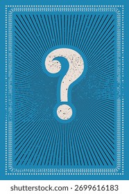 Signo de interrogación tipográfico grunge estilo vintage diseño de póster. Ilustración vectorial retro.