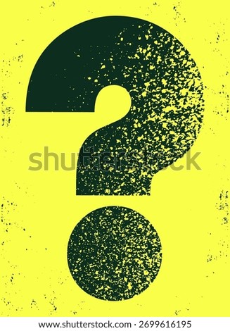 Question mark typographical grunge vintage style poster. Retro vector illustration.