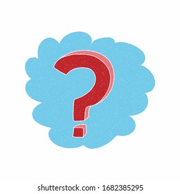 question mark vector design. digital hand drawn style. grain texture