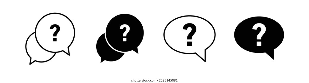 Question mark vector filled and outlined iconss collection