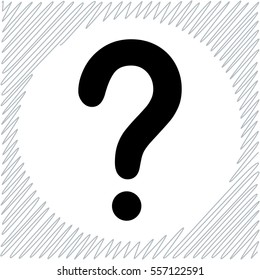 Question mark vector icon - black  illustration