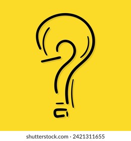 Question mark vector icon in doodle style. Symbol in simple design. Cartoon object hand drawn isolated on white background.