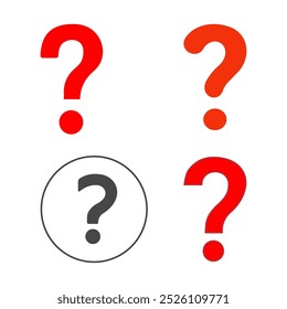 Question mark vector icon set. Question mark collection emoji emoticon isolated on white background