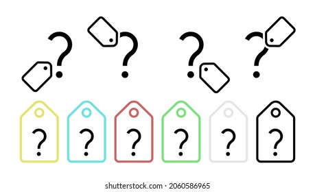 Question mark vector icon in tag set illustration for ui and ux, website or mobile application