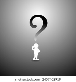 Question mark vector illustration, illustration of an idea born with many questions, a new idea with new questions, a question becomes many questions