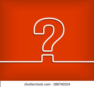 Question mark vector with red background illustration