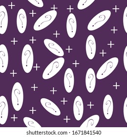 Question mark vector seamless pattern. Hand drawn sketch. FAQ button. Asking questions. Ask for help