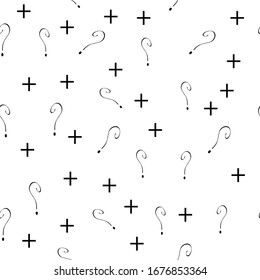 Question mark vector seamless pattern. Hand drawn sketch. FAQ button. Asking questions. Ask for help