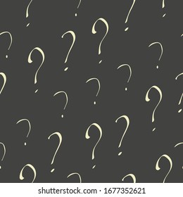 Question mark vector seamless pattern. Hand drawn sketch. FAQ button. Asking questions. Ask for help