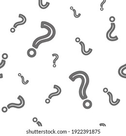 Question mark vector seamless pattern. Vector pattern in black and white.