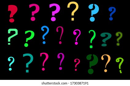 Question mark vector set. Mark of question vector set.