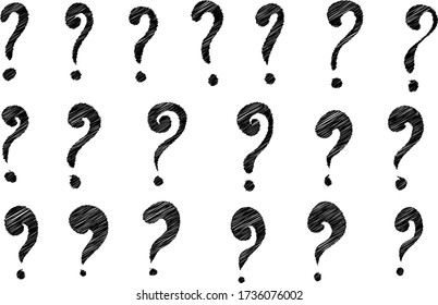 Question mark vector set, vector set. set of various types of question mark.