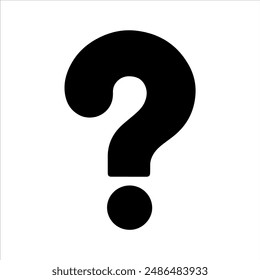 Question mark vector silhouette on white background. Question mark icon sign illustration design.