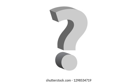 Question mark vector, question symbol 3d