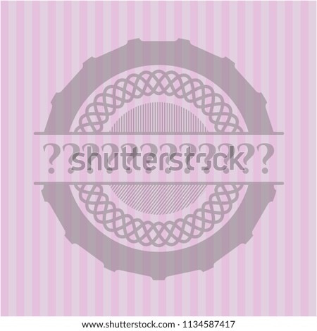 Question Mark vintage pink emblem