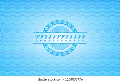 Question Mark water wavec oncept emblem.