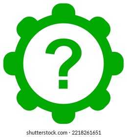 Question mark and wheel on white