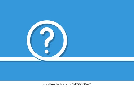 question mark in white loop, vector illustration