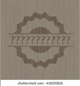Question Mark wood icon or emblem