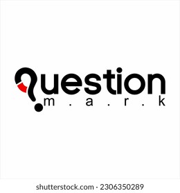 Question mark word design with its symbol on the letter Q.