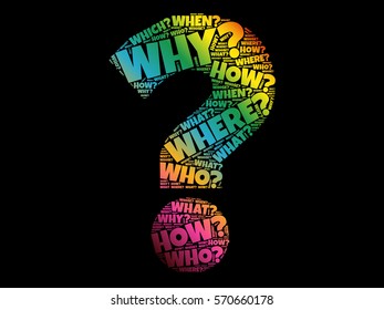 Question mark, Question words concept background