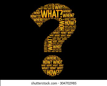 Question mark, Question words vector concept