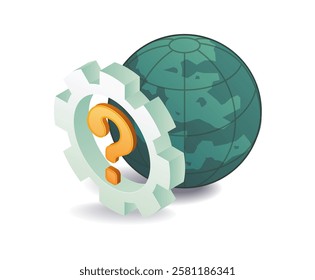 Question mark world symbol concept
