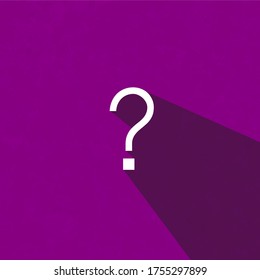 question mark written on purple background with shadow effect