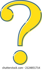 Question mark with a yellow edging