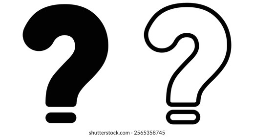 Question marks. Black question mark silhouette. question mark, speech bubble, checkbox. FAQ sign. Question answer sign. Problem and solution concept. Design eps10