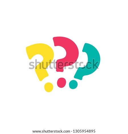 Question marks cartoon multicolor illustration