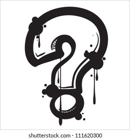 Question  marks from dirty alphabet. Vector illustration.