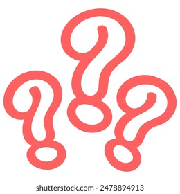 Question Marks Doodle Drawing Line Art Vector Illustration Icon