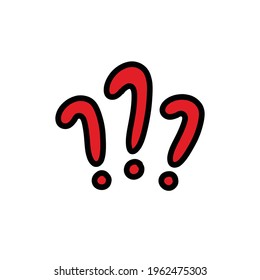 question marks doodle icon, vector illustration