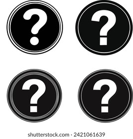 question marks enclosed within circles, icon, button