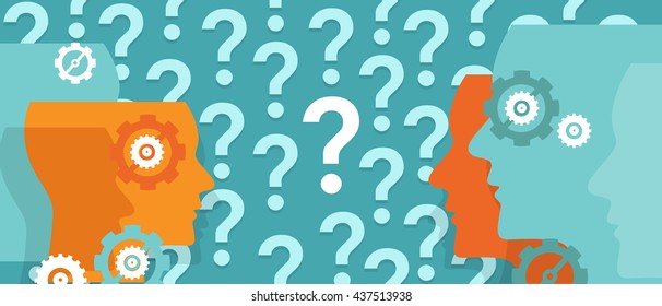 question marks everywhere around head confused team questioning problem 