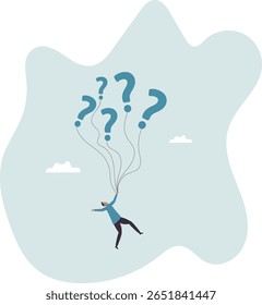 Pontos de interrogação, encontrar solução ou procurar resposta, resolver problema ou curiosidade, questionário, FAQ ou incerteza.conceito povos.