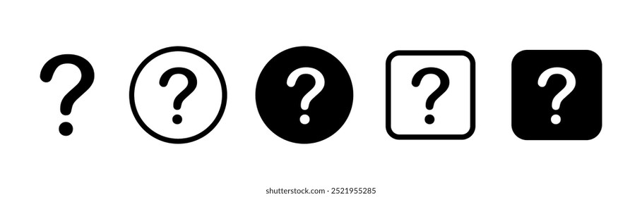 Question marks Icon. Bubble question icon. Question mark symbol on isolated white background. Set related to question marks. 