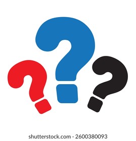 Question marks Icon. Bubble question icon. Question mark symbol on isolated white background. Variety Question or ask mark. Eps 10