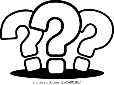 Question marks icon isolated on white background. Question marks sign vector illustration design