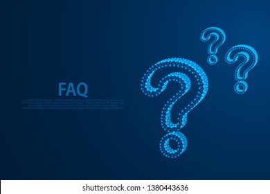 Question marks icon from lines, triangles and particle style design, vector, illustration, eps file