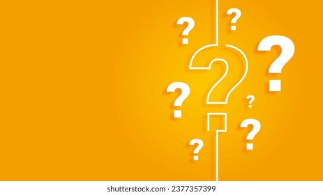 Question marks on a yellow background. Question and answer symbols. Vector EPS 10