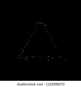 Question marks scattered on black background. Quiz, doubt, poll, survey, faq, interrogation, query background. Multicolored template for opinion poll, public poll. Rainbow color. Vector illustration.